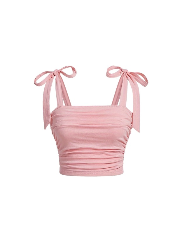 Bow Tie Sleeveless Camisole Top-Outfitidea For BlinksBLACKPINK-Inspired Fashion