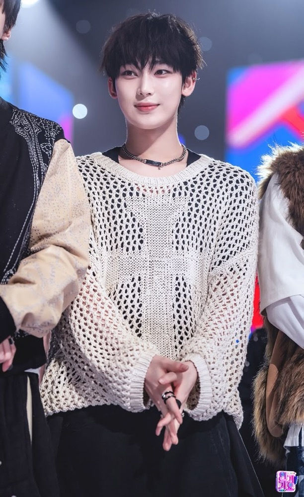 Enhypen SUNOO Inspired See Through Knitted Sweater Top