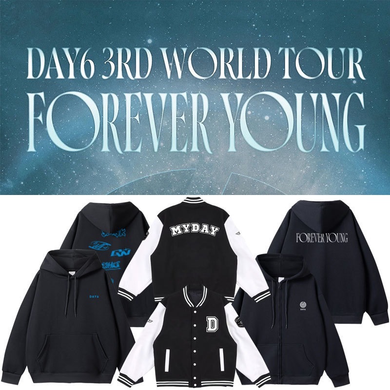 DAY6 "FOREVER YOUNG" World Tour Inspired Hoodie & Baseball Jacket Set