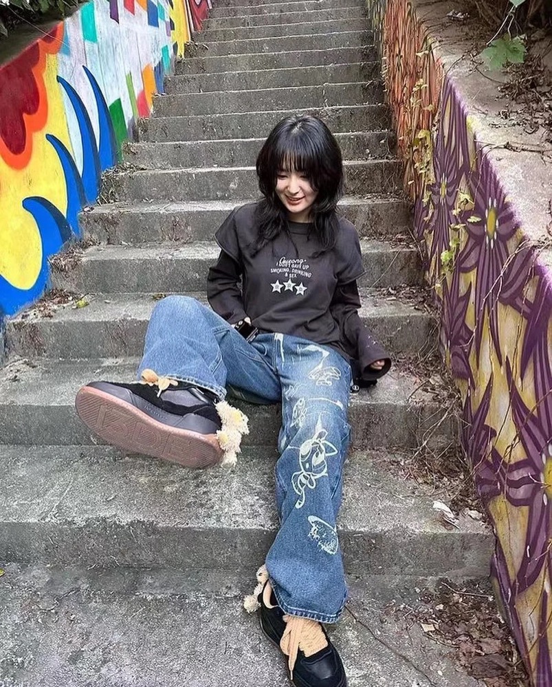 Redvelvet Seulgi-Vintage Wash Y2K Jeans