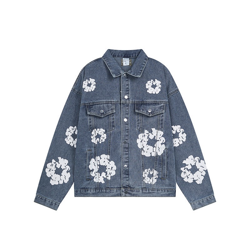 Enhypen Jake inspired Cotton Wreath  demin print jacket