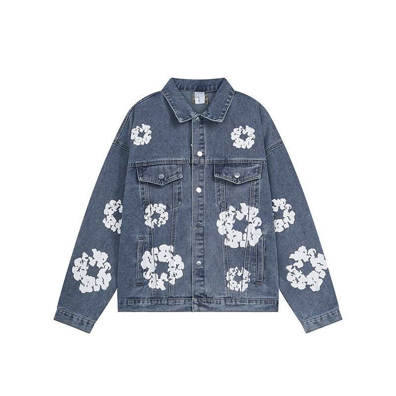 Enhypen Jake inspired Cotton Wreath  demin print jacket