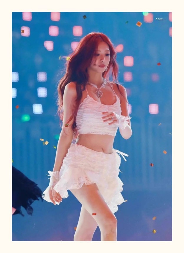 ITZY Yuna Inspired White Performance Top & Skirt Set