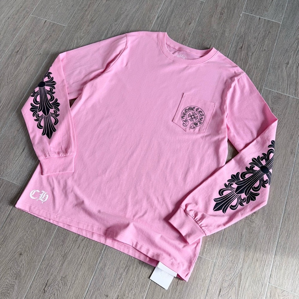 CH Pink Limited Chrome Hearts inspired  Unisex Long Sleeve Tee