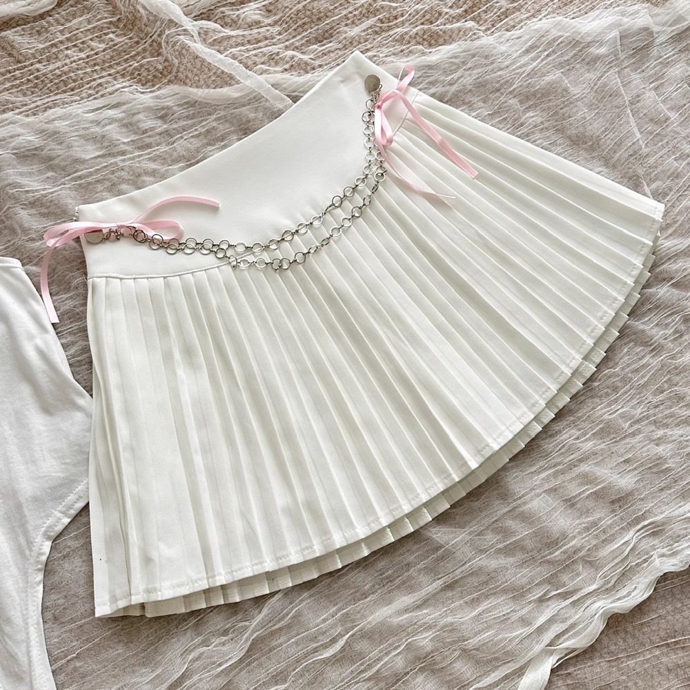 IVE WonYoung-White Vest Pleated Skirt Suit