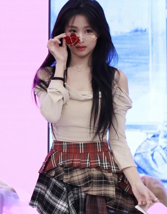 BabyMonster Ahyeon inspired Multicolored Plaid Skirt