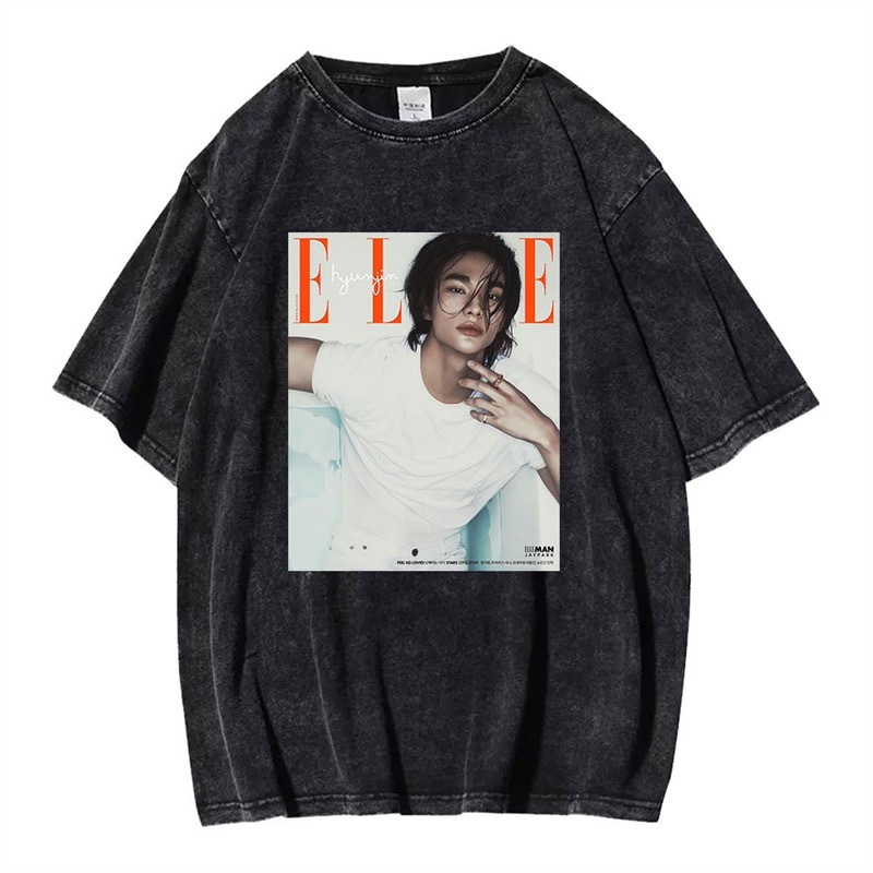 Stray Kids Hyunjin Vintage Magazine Poster Washed Graphic T-Shirt