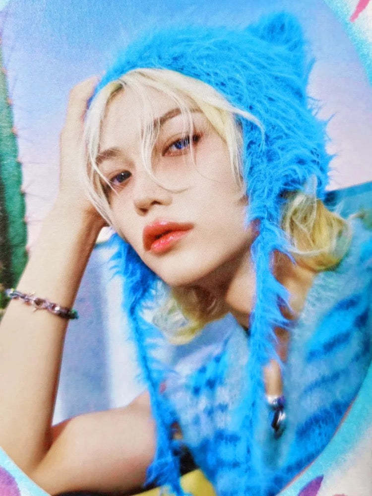 Blue Star Cat Ear Knit Hat-Felix-Straykids