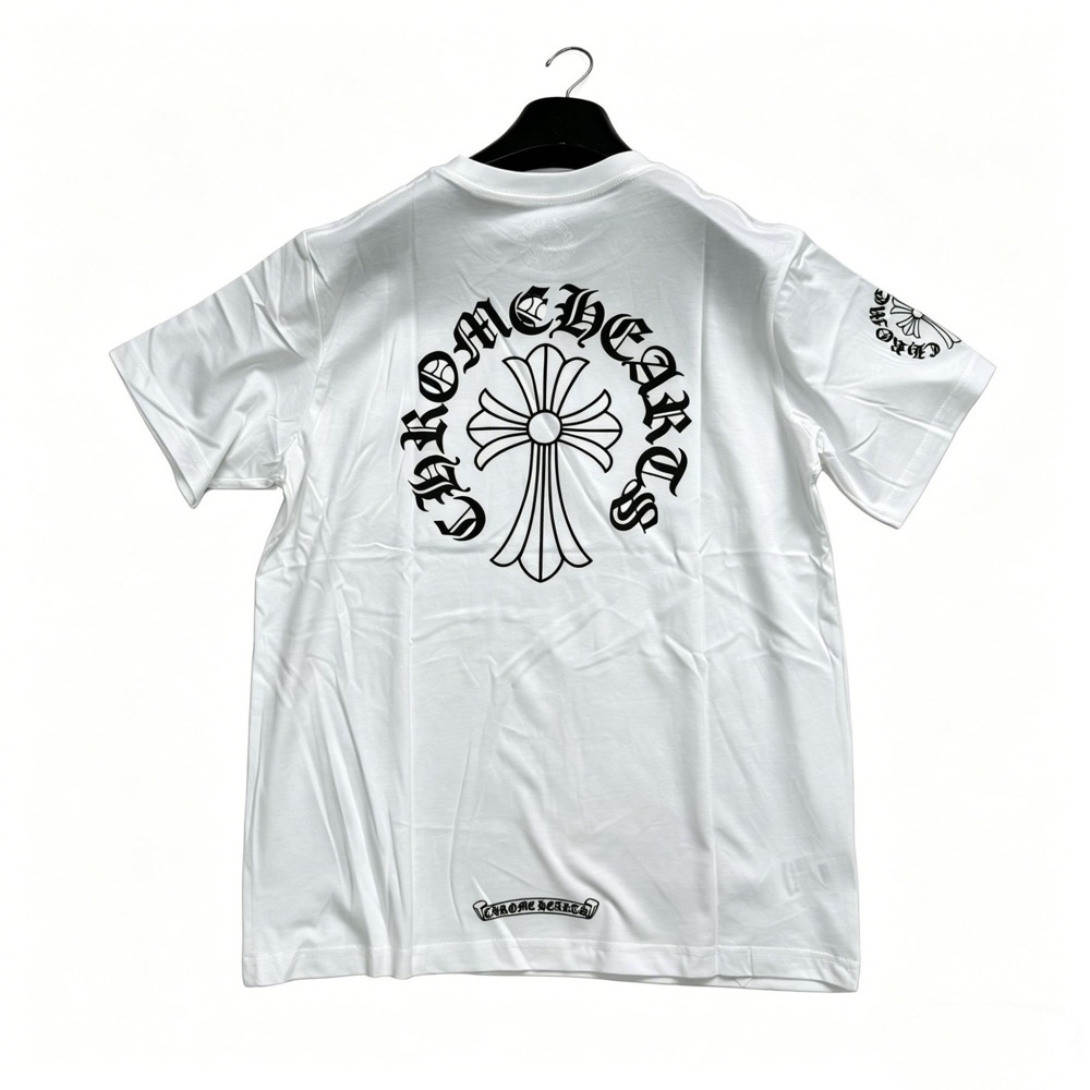 Classic Chrome Hearts inspired Style Cross Neck Sanskrit Printed T-Shirt 