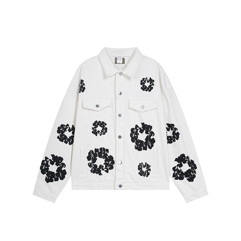 Enhypen Jake inspired Cotton Wreath demin print jacket