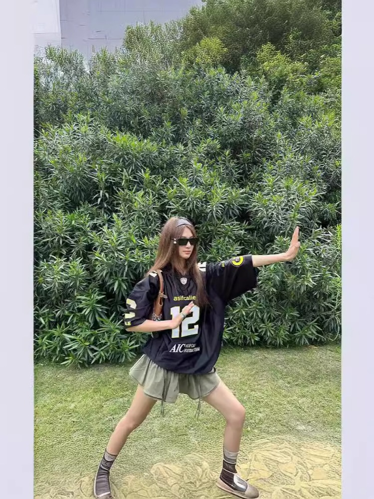 NewJeans Minji Inspired Patchwork Jersey Tshirt-NJZ