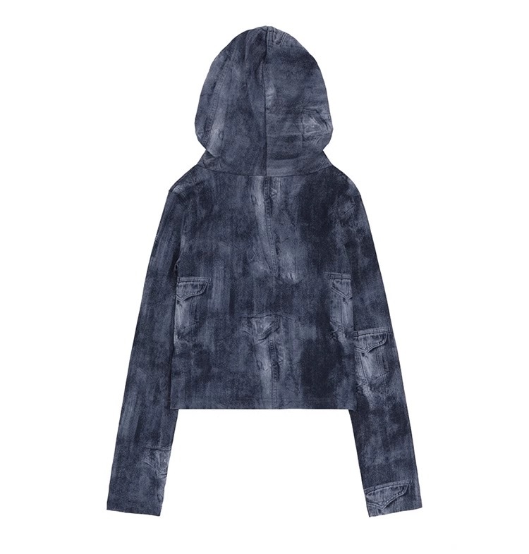 Aespa Winter Sun Protection Denim-Print Long Sleeve Tee shirt