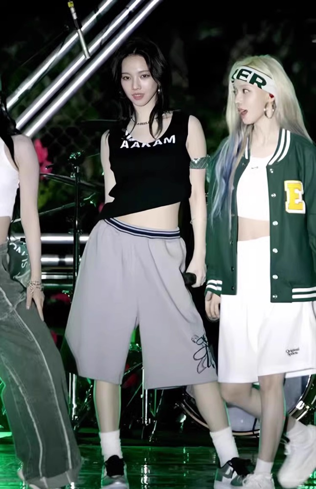 Aespa Karina Inspired Retro Sports Shorts Set