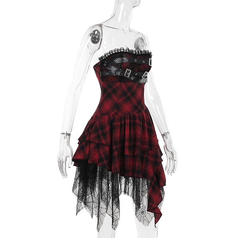 Red Plaid Sheath Dress--Straykids concert outfitidea for STAY