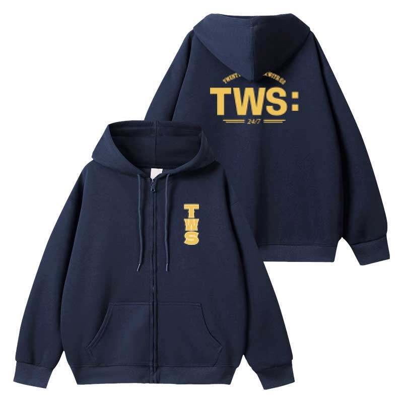 TWS Official inspired Merch Zip up Hoodie Baseball Cardigan Outerwear