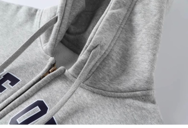 Seventeen Mingyu Grey Letter Print inspired Zip-Up Hoodie 