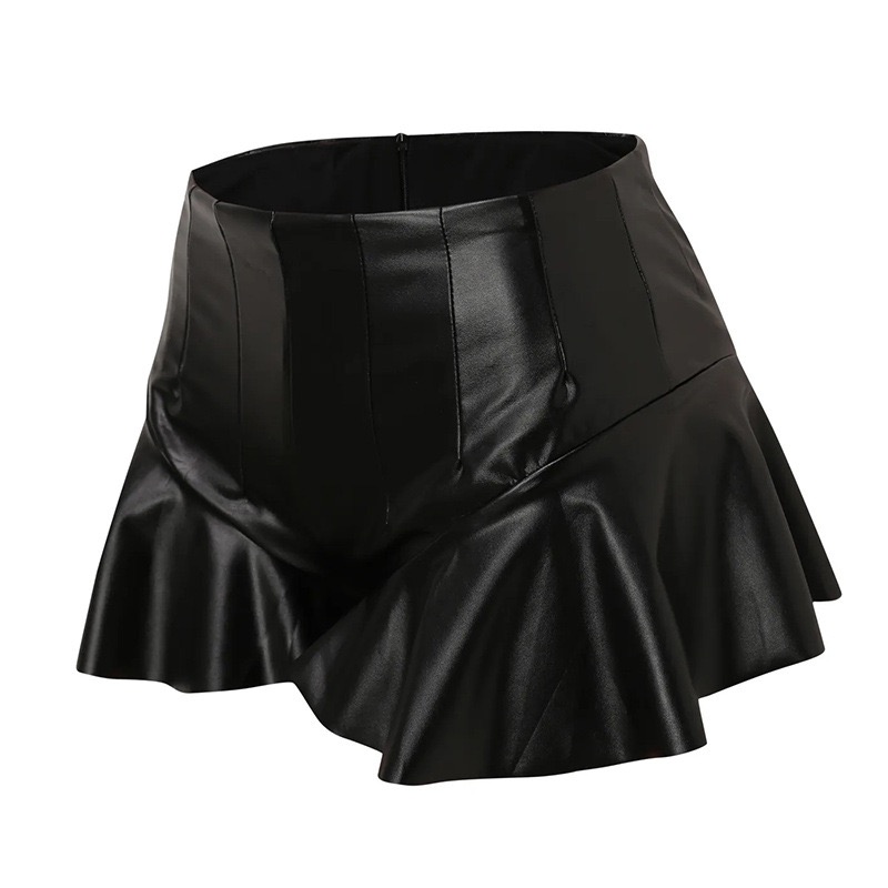 Leather ruffled pleated skirt-Outfitidea For BlinksBLACKPINK-Inspired Fashion