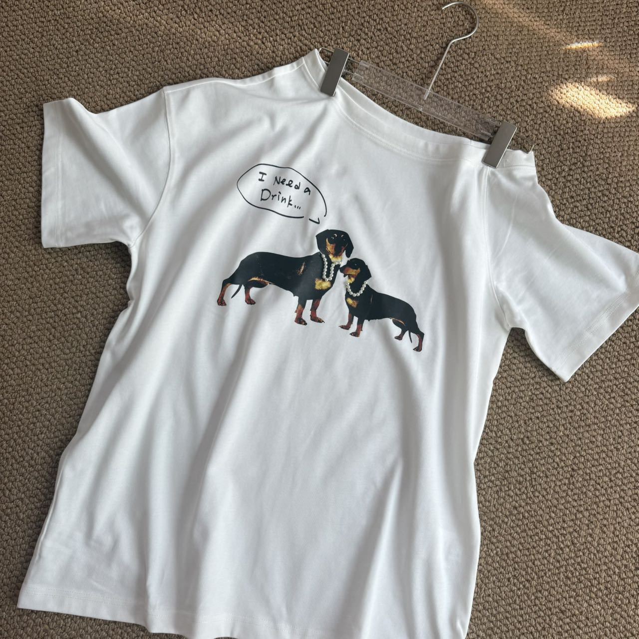 TWICE Nayeon Inspired Off Shoulder Dachshund Graphic Tee
