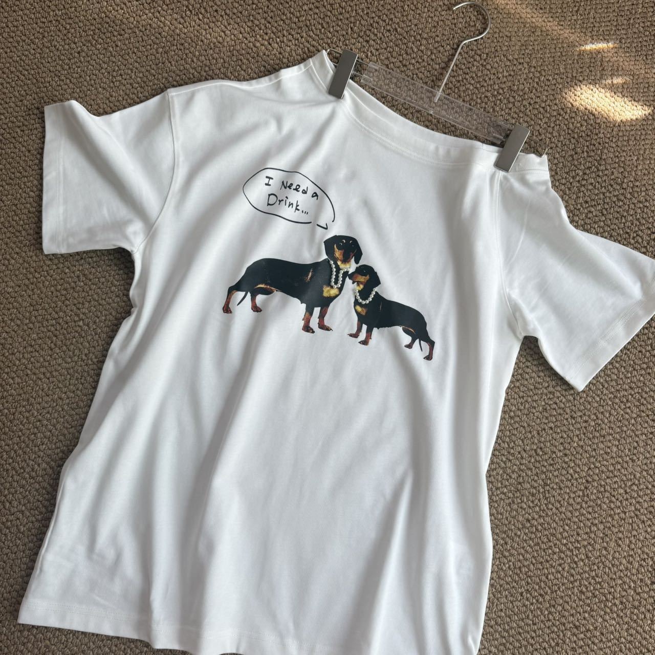 TWICE Nayeon Inspired Off Shoulder Dachshund Graphic Tee