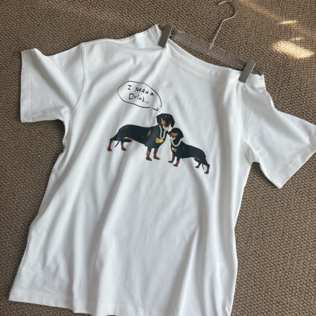 TWICE Nayeon Inspired Off Shoulder Dachshund Graphic Tee