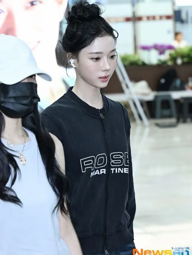 Aespa Winter Inspired Logo-Print Washed Bomber Jacket