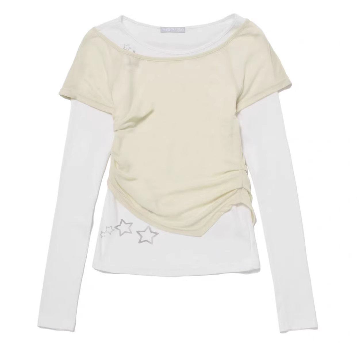 Twice Nayeon Inspired Round Neck Fake Two Piece Long Sleeve