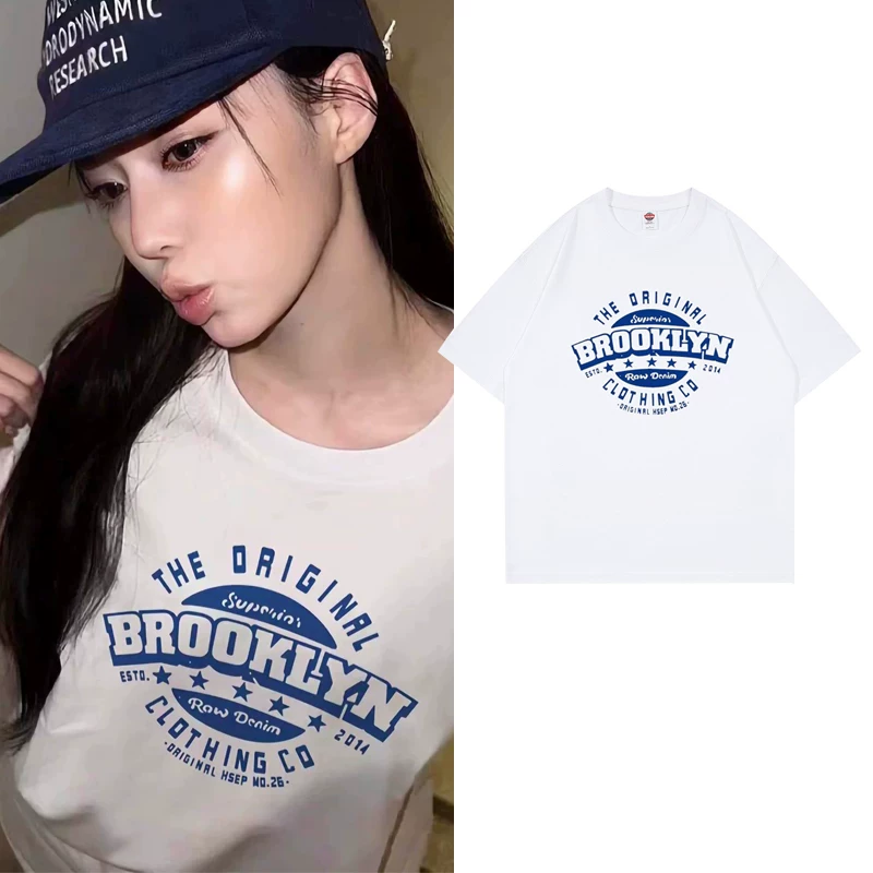 Aespa Winter Inspired Brooklyn Raw Denim Vintage Arch T-Shirt