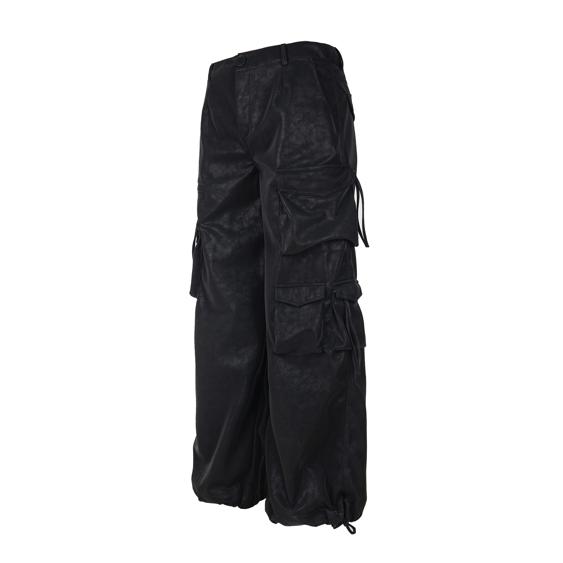 Multi-Pocket Straight-Leg PU Pants -Straykids concert outfitidea for STAY