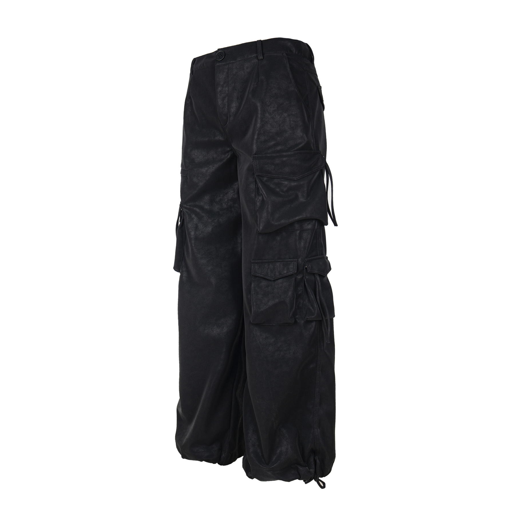 Multi-Pocket Straight-Leg PU Pants -Straykids concert outfitidea for STAY