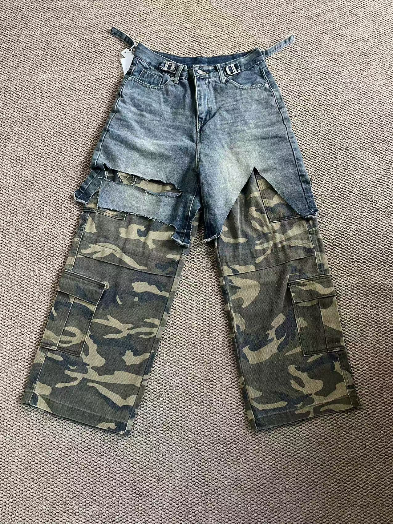 ENHYPEN Niki Inspired Patchwork Camo Cargo Pants-NI-KI