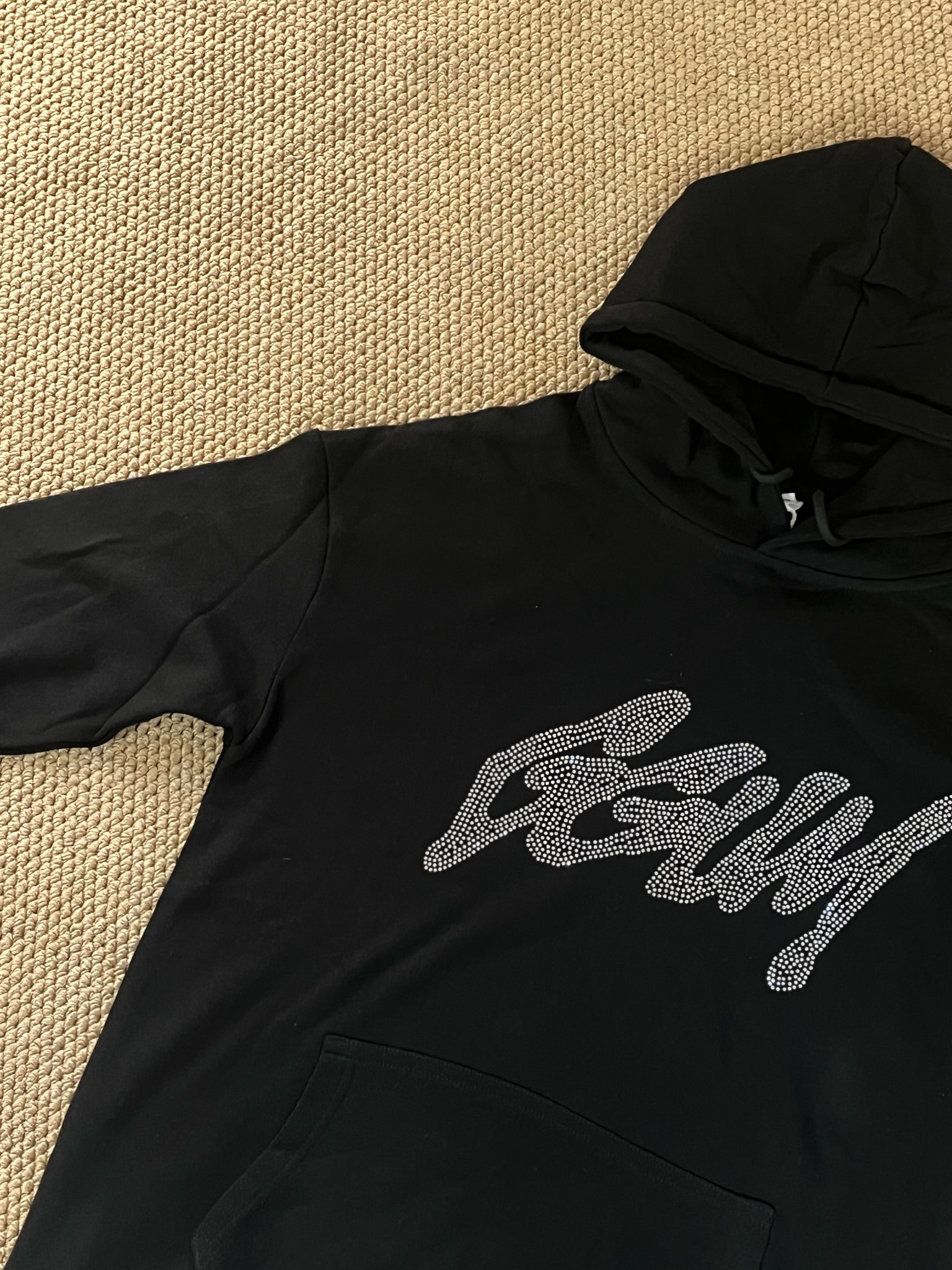 TXT Yeonjun-Black GGUM Rhinestone inspired Hoodie