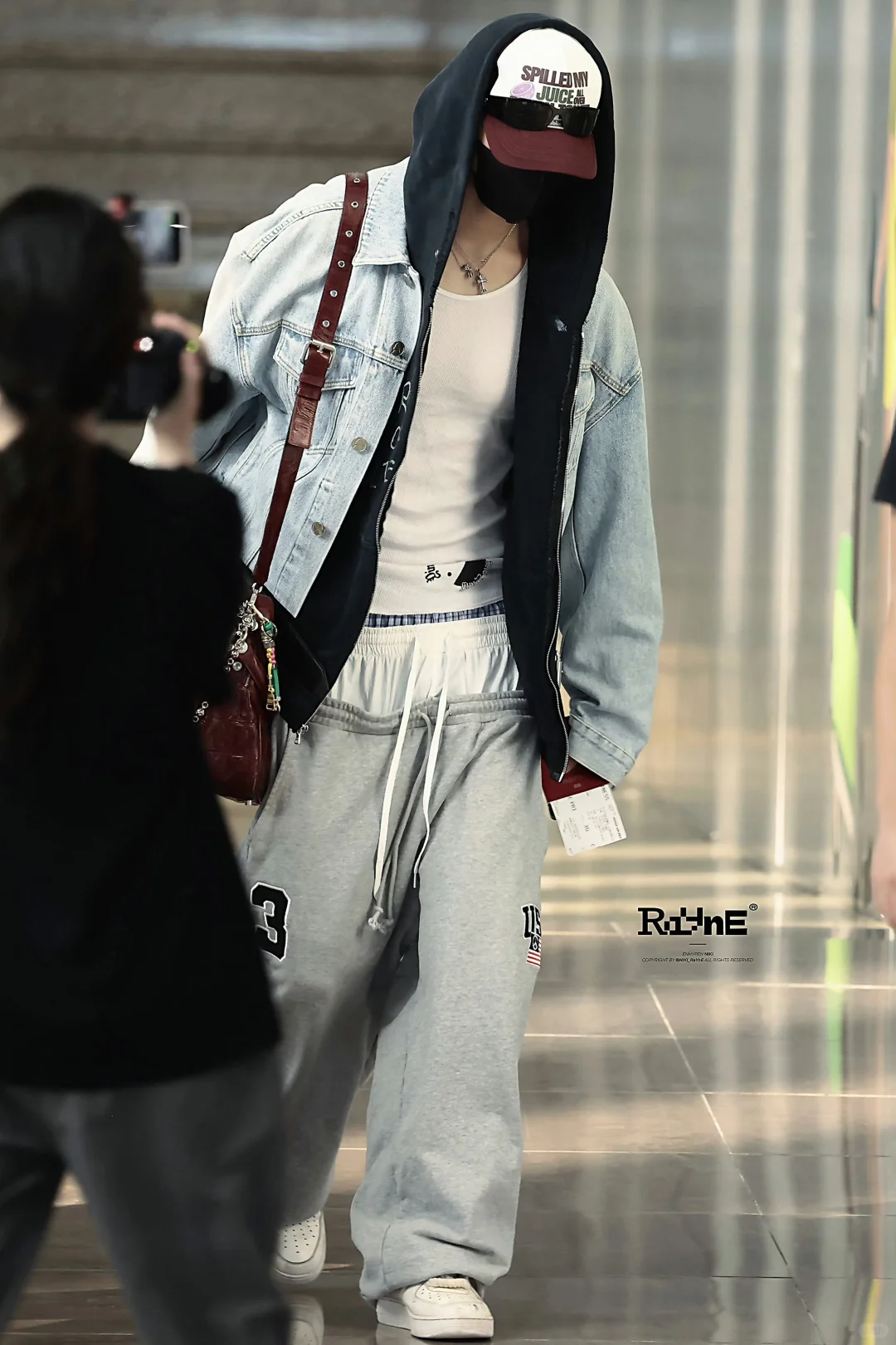 Enhypen Niki Inspired Drawstring Fake Three-Waist Paneled Sweatpants