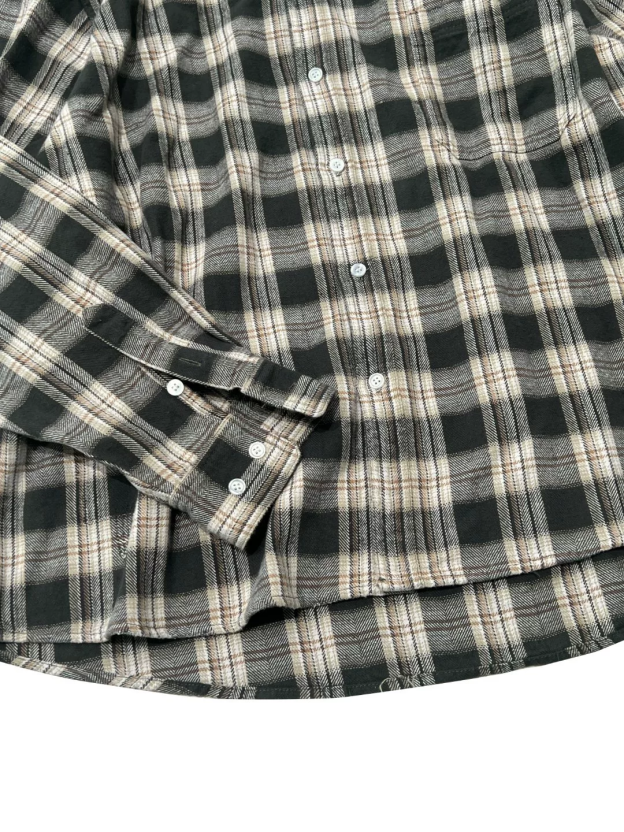 Cotris Martin Inspired Oversized Hooded Plaid Button-Down Shirt