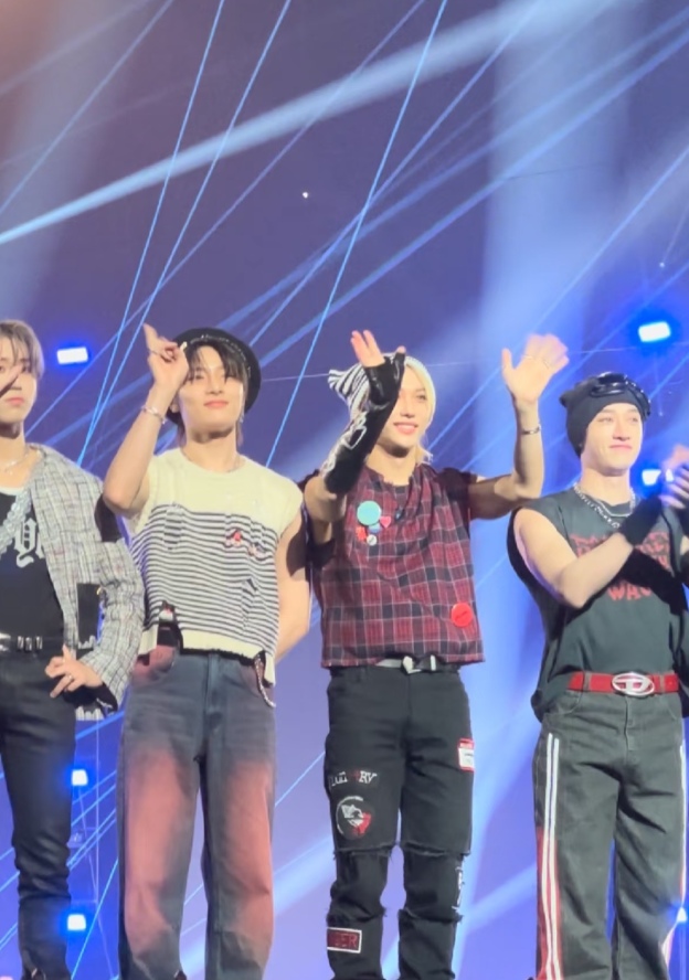 Straykids Jeongin Black Red inspired Straight Cut Washed Jeans Pant