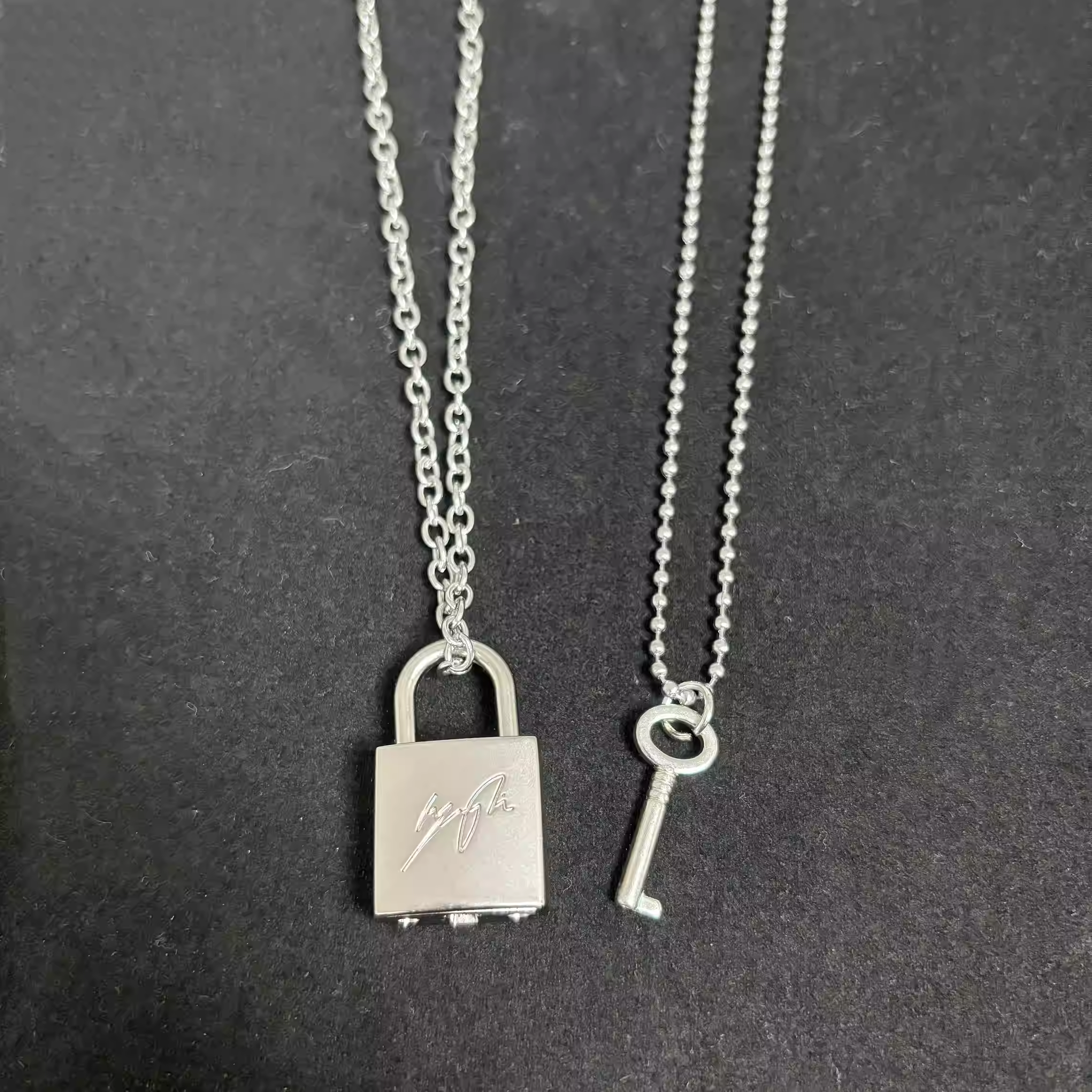 Straykids Hyunjin Inspired Initial Lock Pendant Necklace