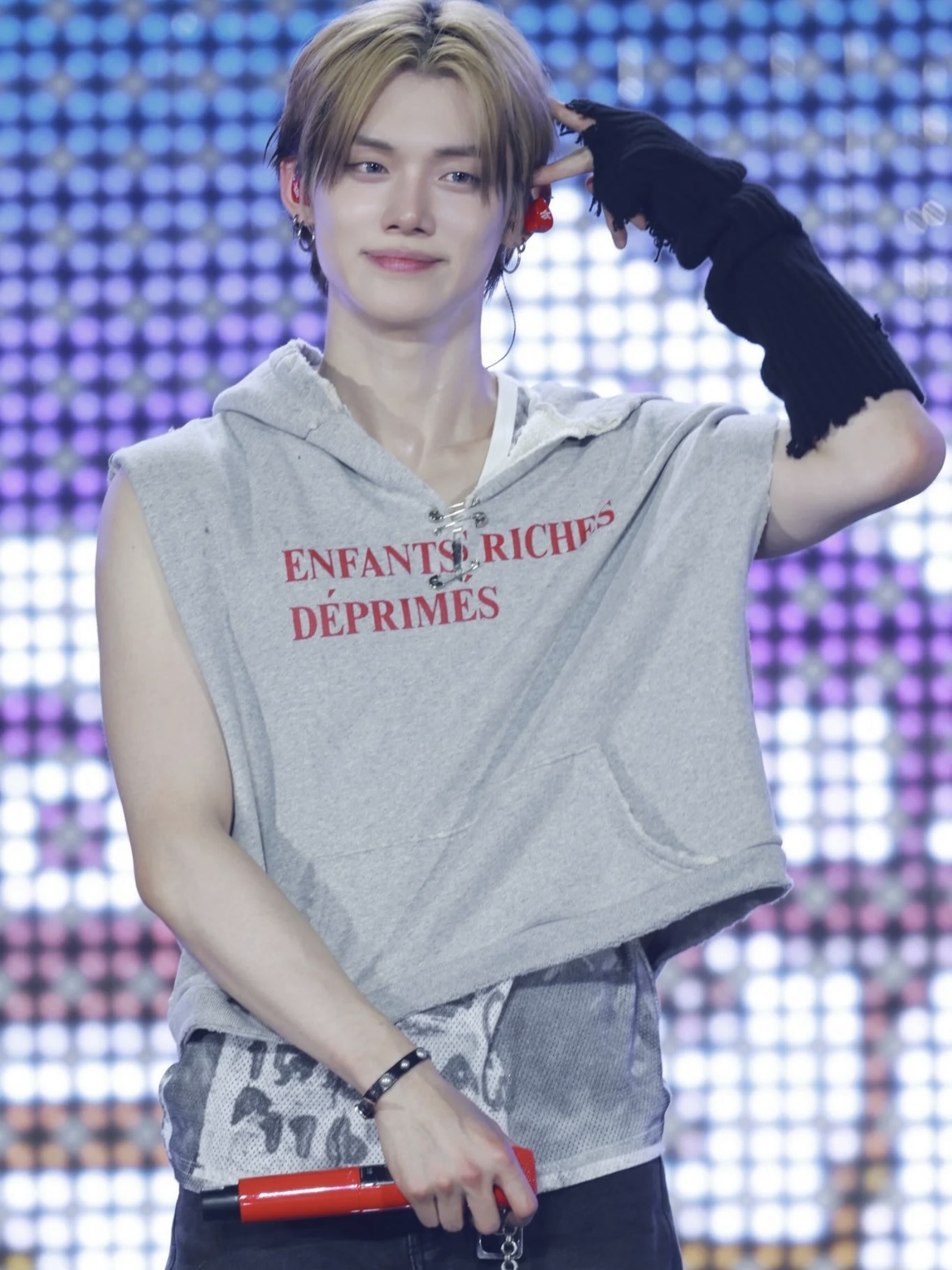 Enhypen Niki & Seventeen Mingyu Gray Vintage Keywords Distressed inspired Oversized Hoodie