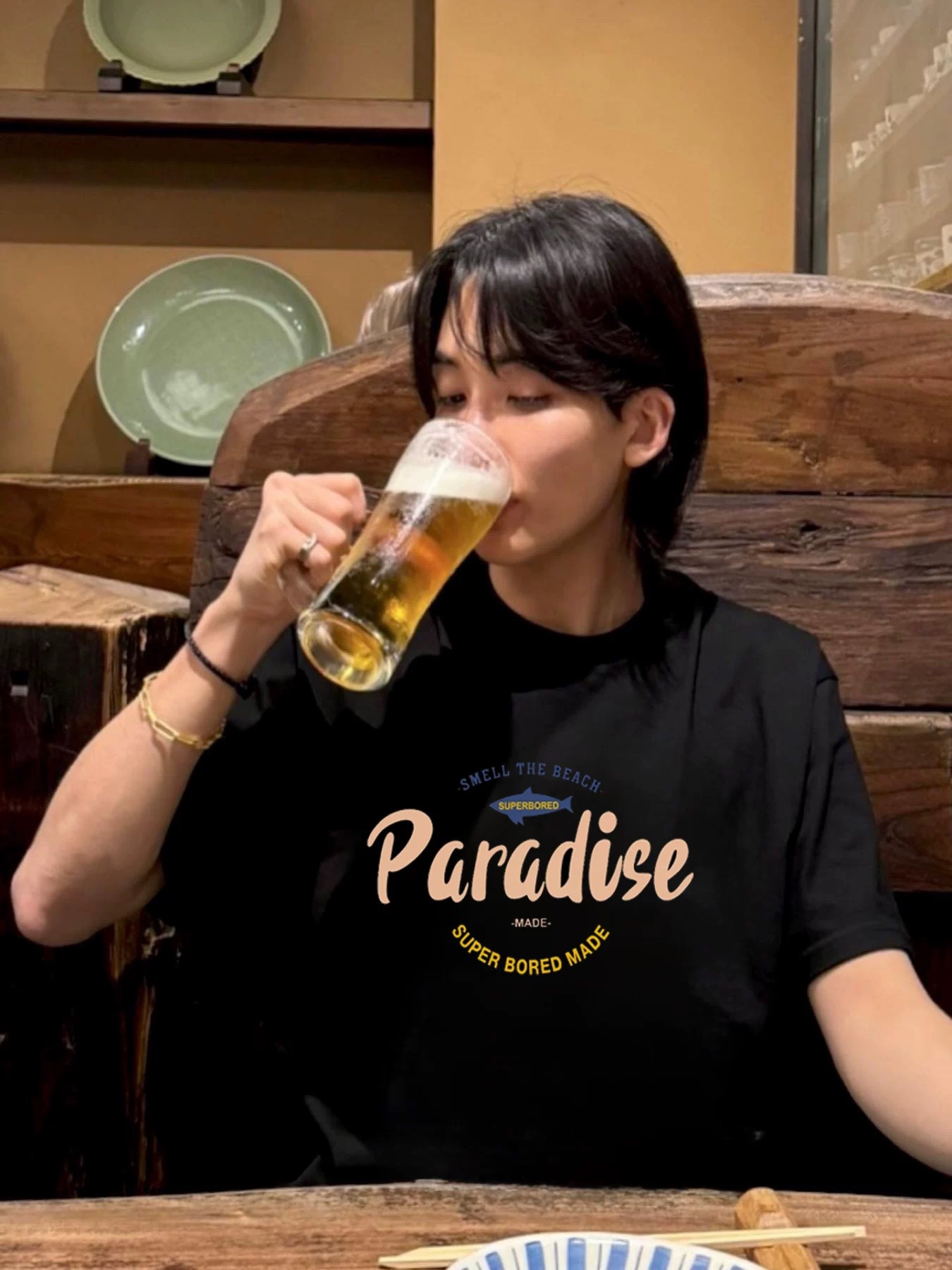 Seventeen Jeonghan inspired paradise black tshirt