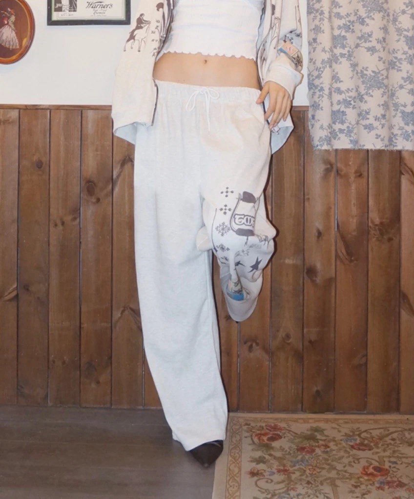 Blackpink Jennie Inspired Printed Waffle Pants