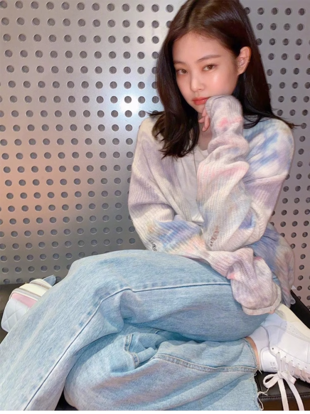 Jennie Tie-dye knit cardigan-Blackpink Jennie