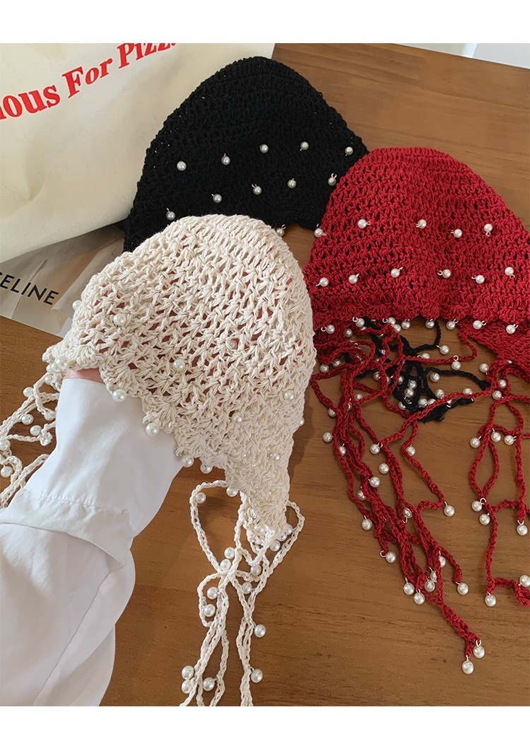 Straykids Hyujin Crochet Knitted Pearl inspired Hat-stray kids