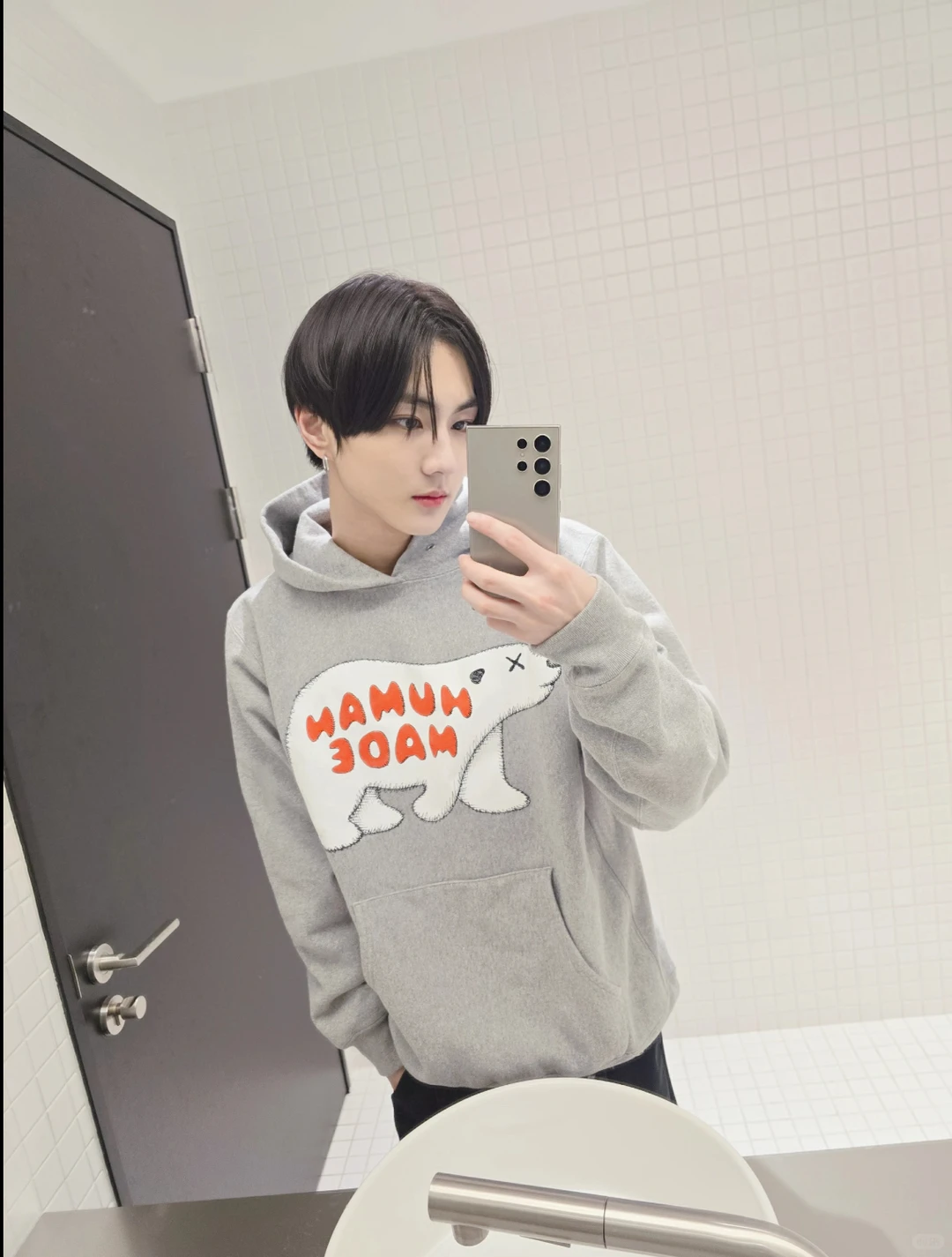Enhypen Jungwon Inspired Human Made Polar Bear Graphic Hoodie