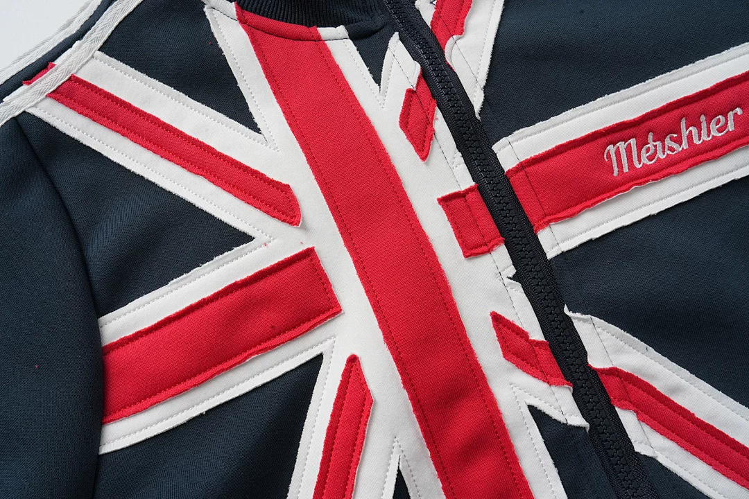 Lngshot Woojin Inspired Union Jack British Flag Striped Zip Up Track Jacket