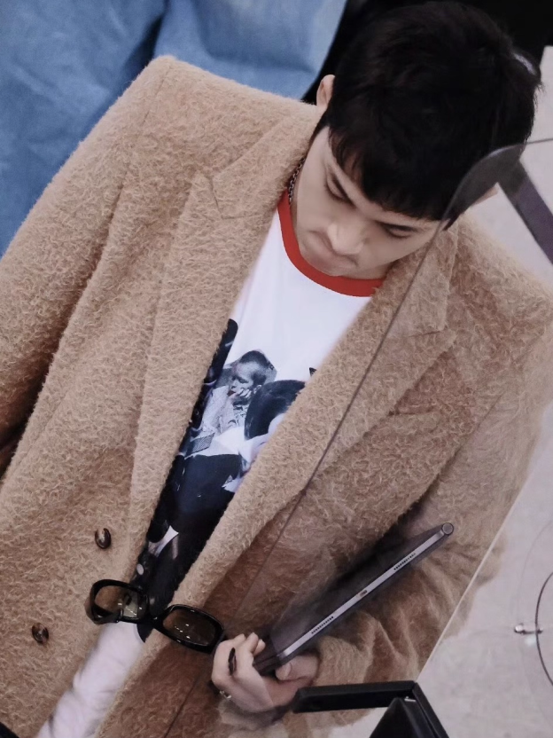 SEVENTEEN Mingyu Inspired Contrast Trim Print Tee