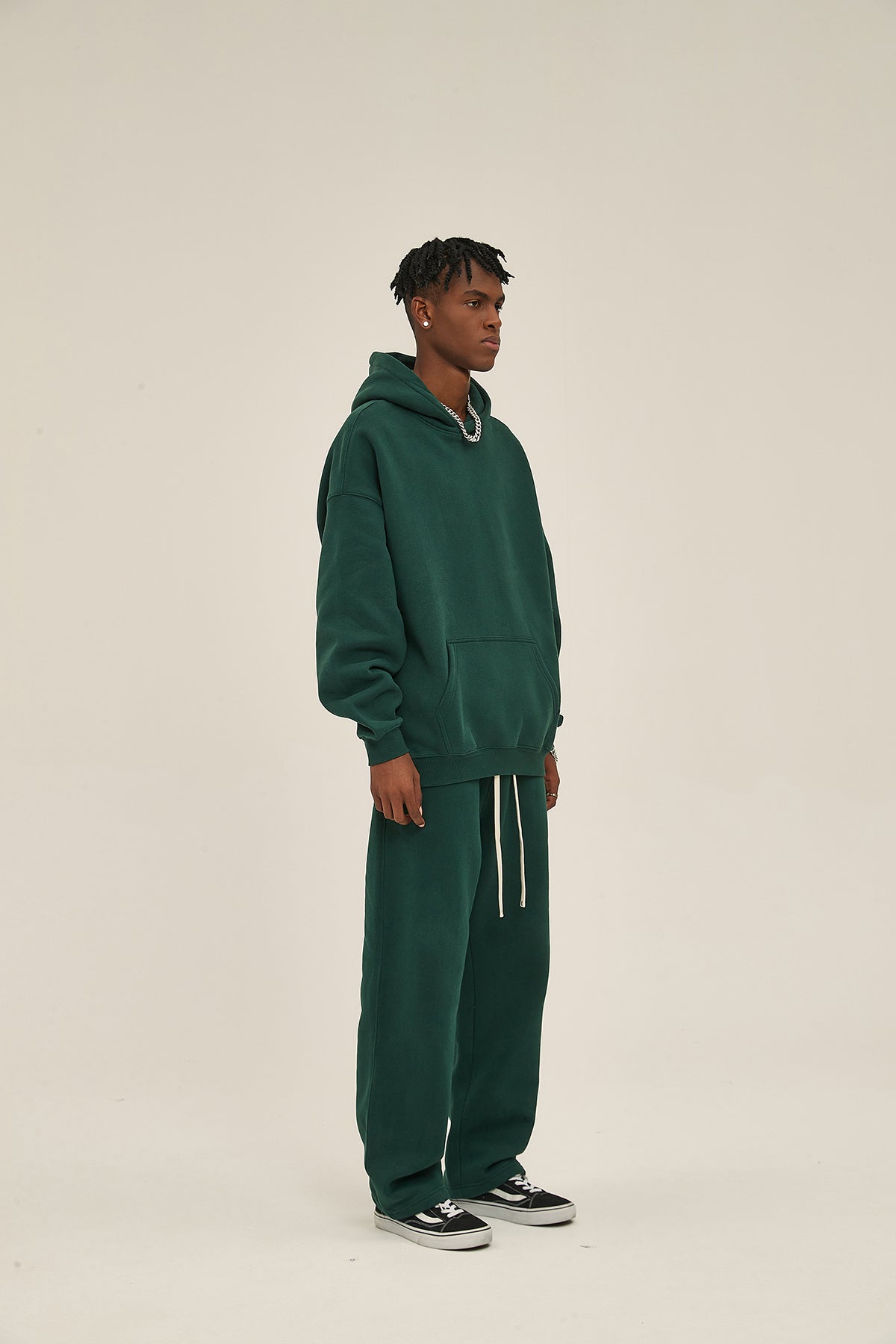 Gray&Green-Oversized hoodie sets