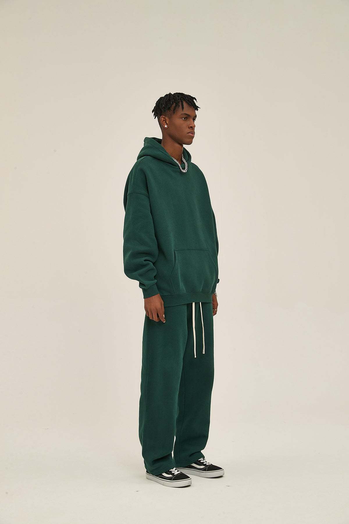 Gray&Green-Oversized hoodie sets