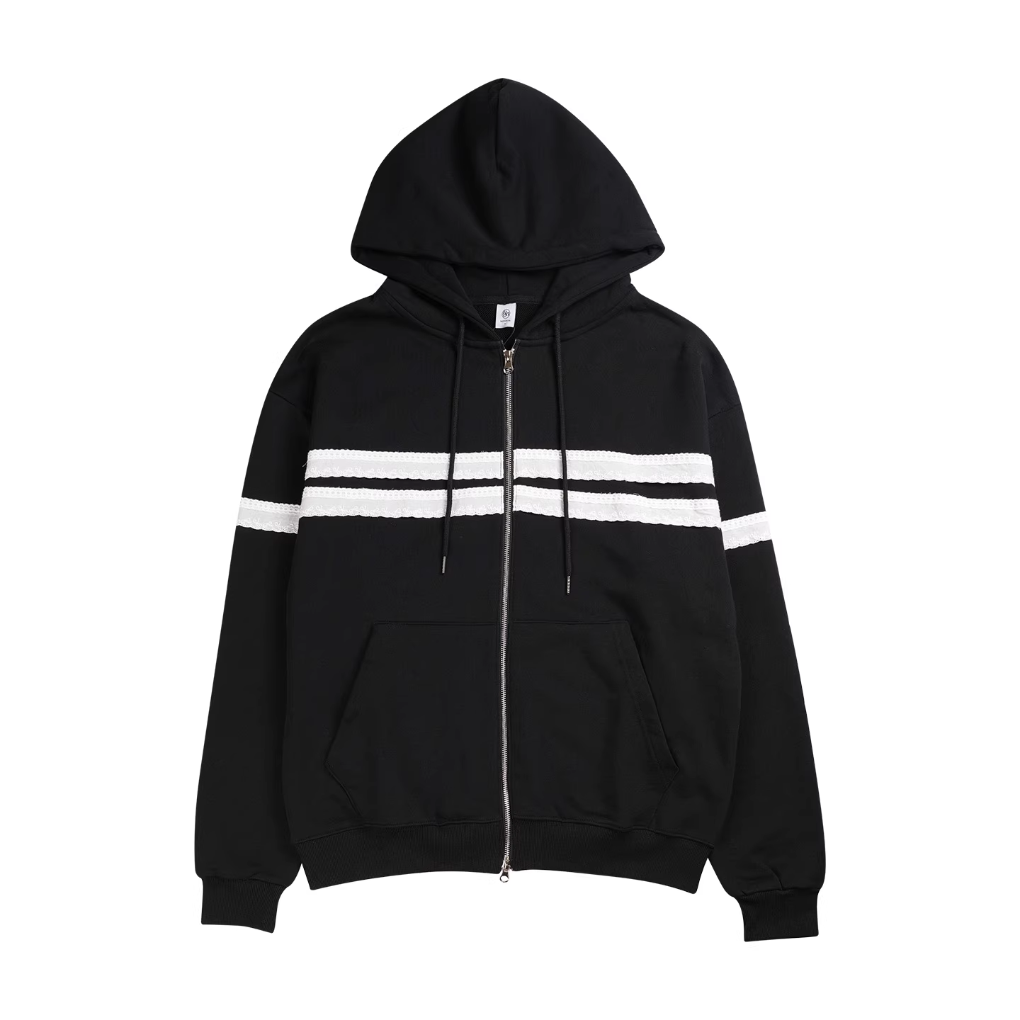 IVE Rei&I-DLE Miyeon Inspired Lace Trim Hooded Zip-Up Sweatshirt