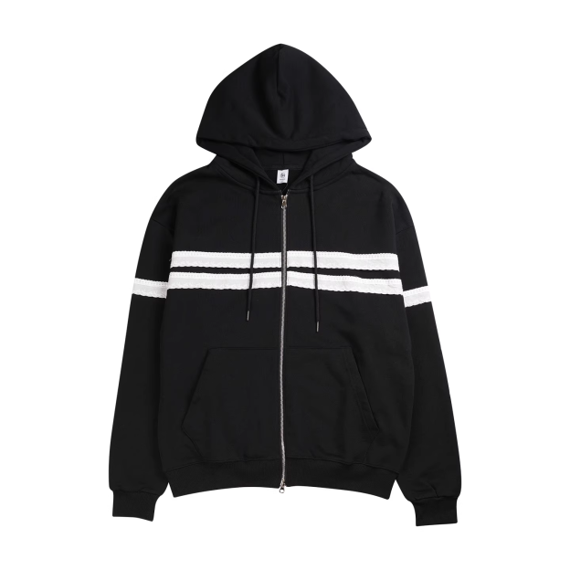 IVE Rei&I-DLE Miyeon Inspired Lace Trim Hooded Zip-Up Sweatshirt