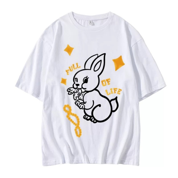 Newjeans inspired bunny print oversized t-shirt