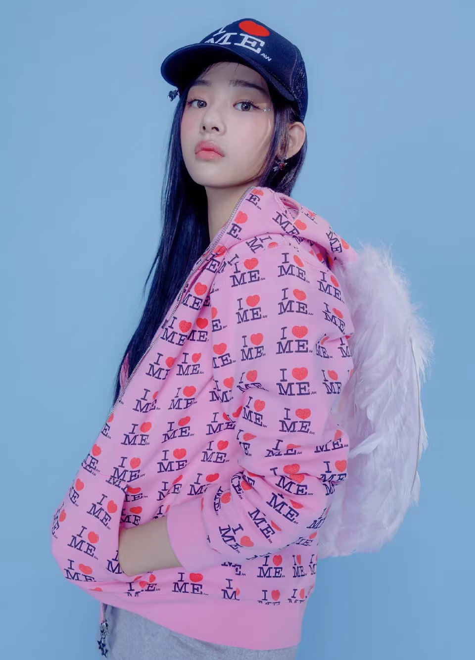 ILLIT NOT CUTE ANYMORE Inspired I HEART ME Print Tracksuit Set