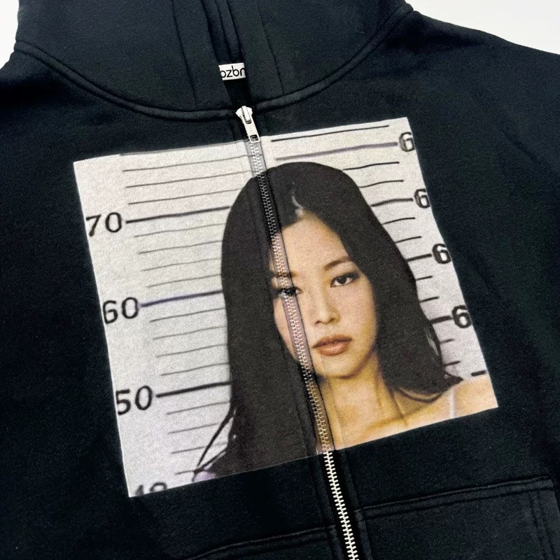 Blackpink Jennie Kim Graphic Face Print Sweatshirt Hoodie